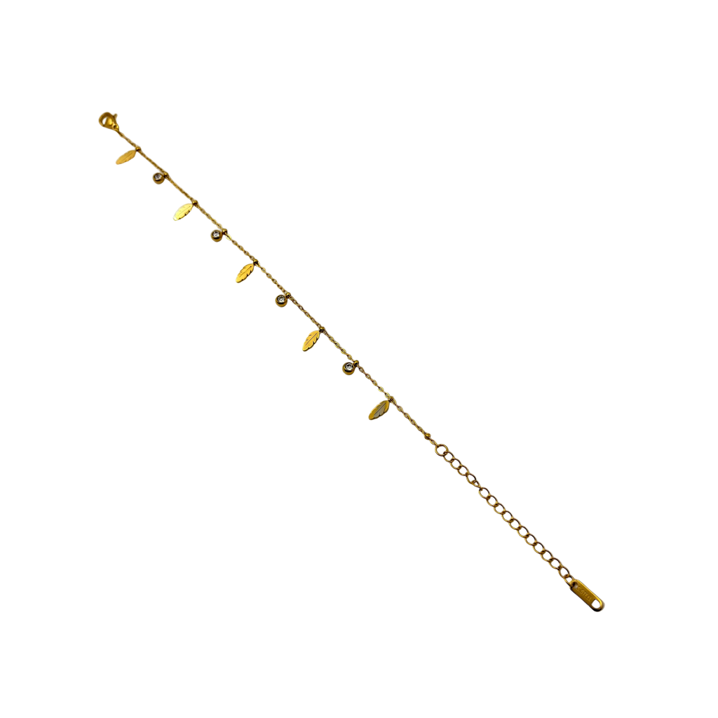 Golden Leaf Charm Bracelet