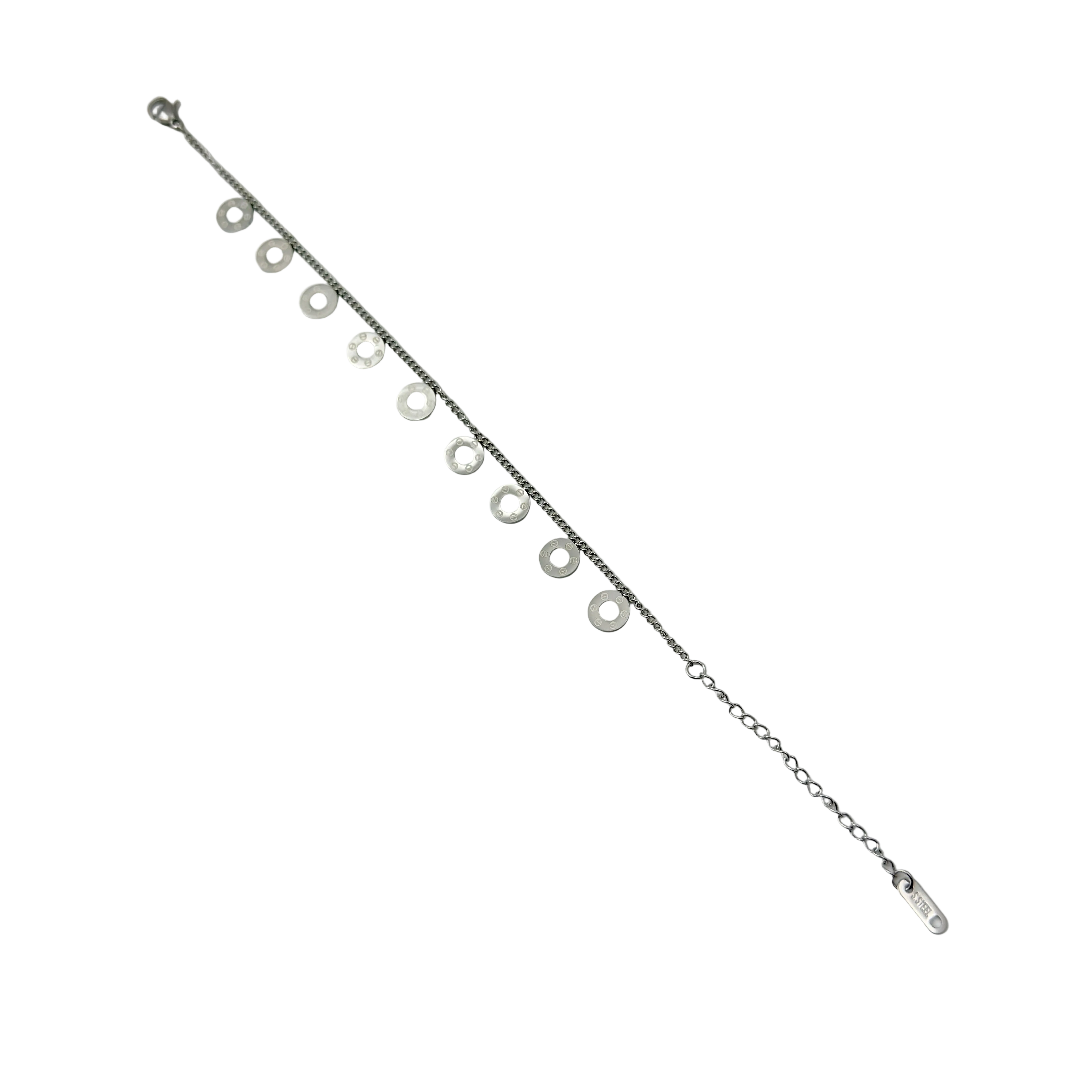 Minimal Circle Charm Silver Bracelet