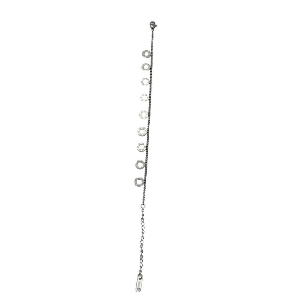 Minimal Circle Charm Silver Bracelet