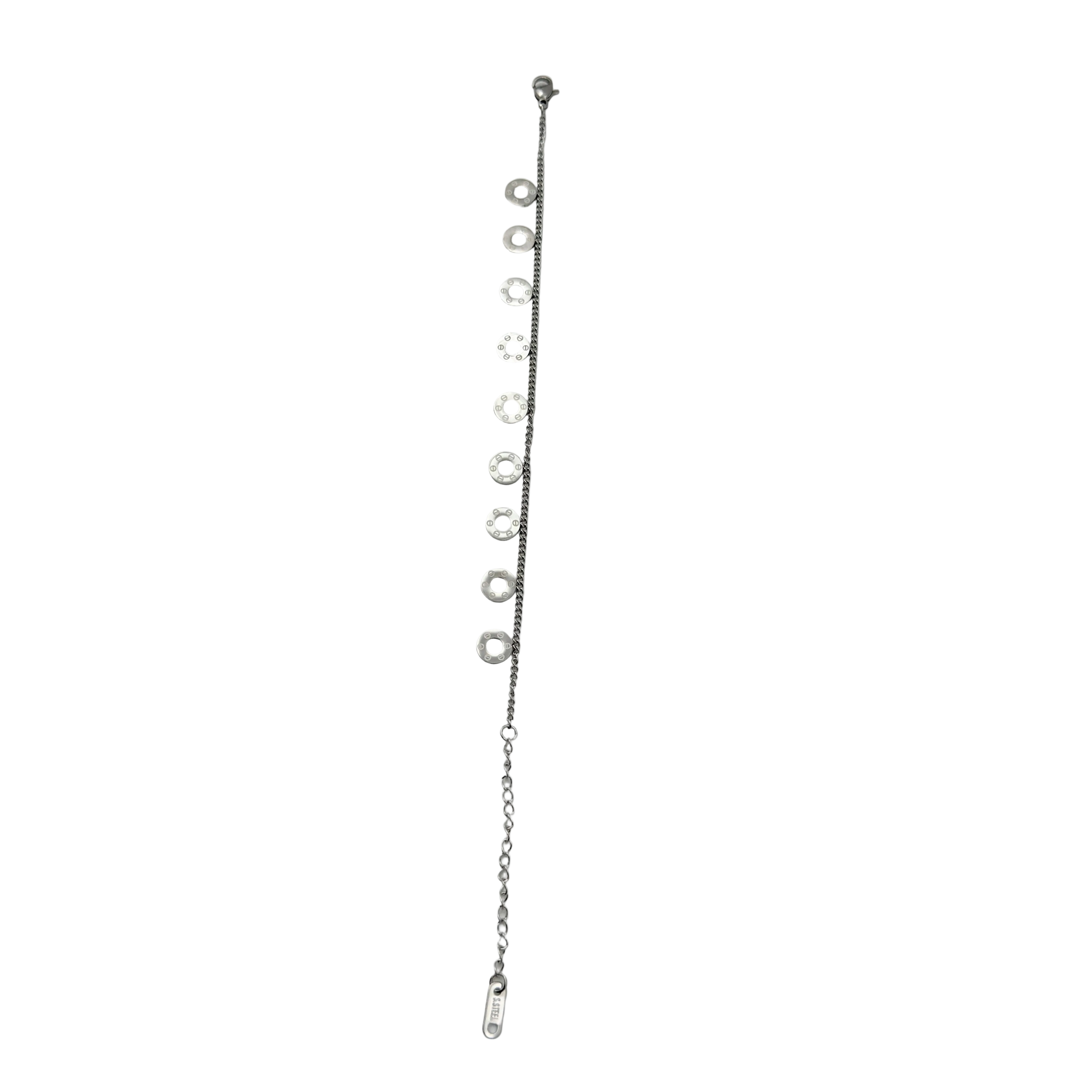 Minimal Circle Charm Silver Bracelet