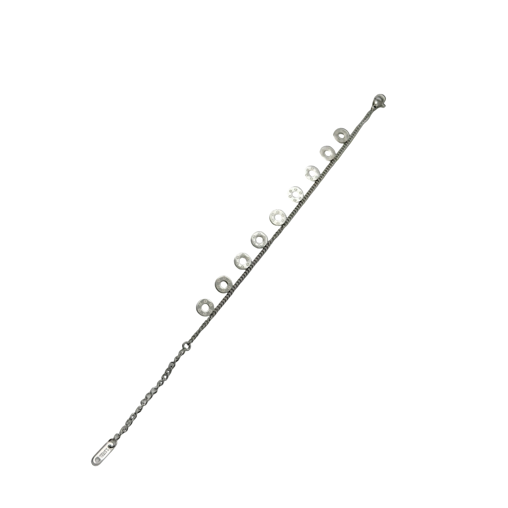 Minimal Circle Charm Silver Bracelet