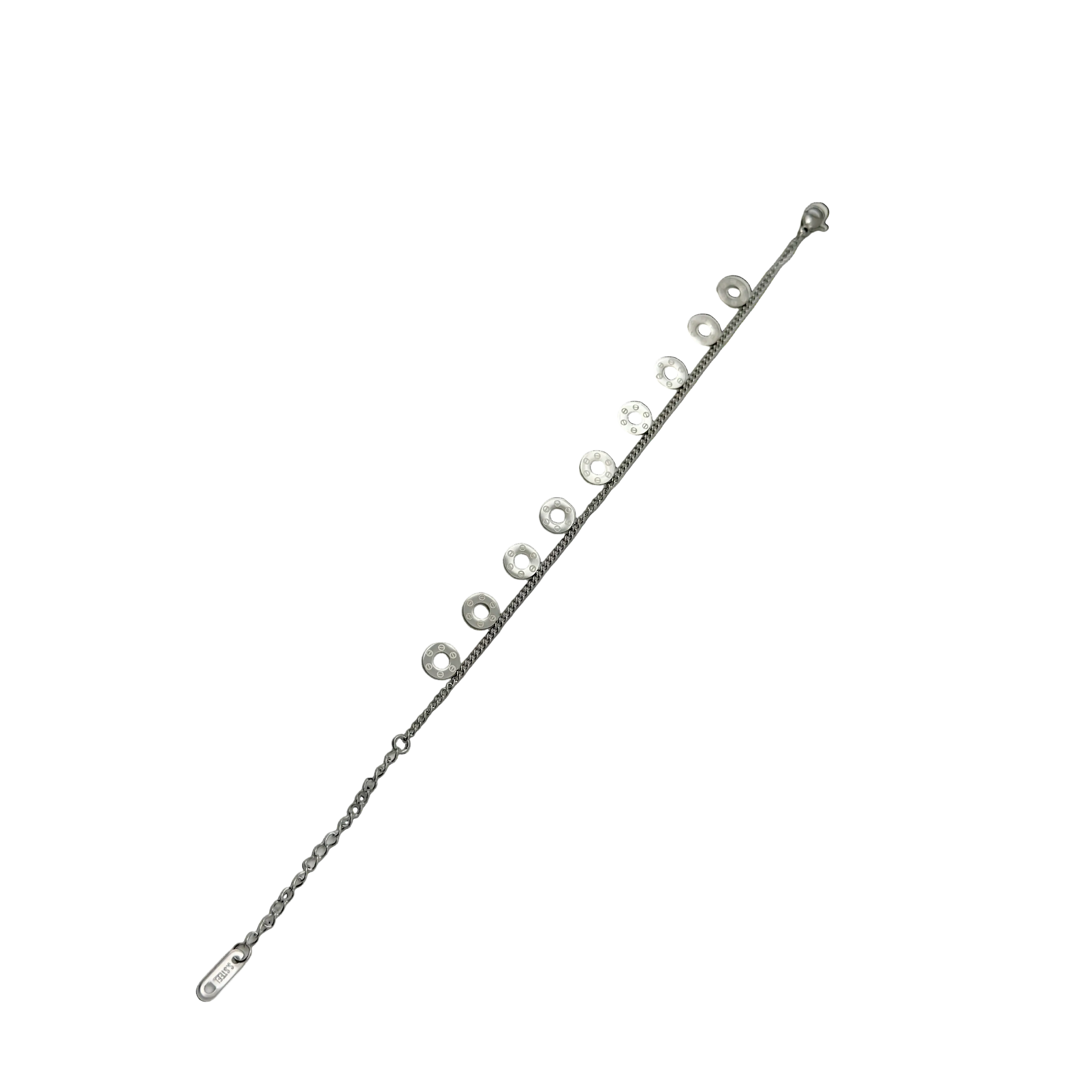 Minimal Circle Charm Silver Bracelet