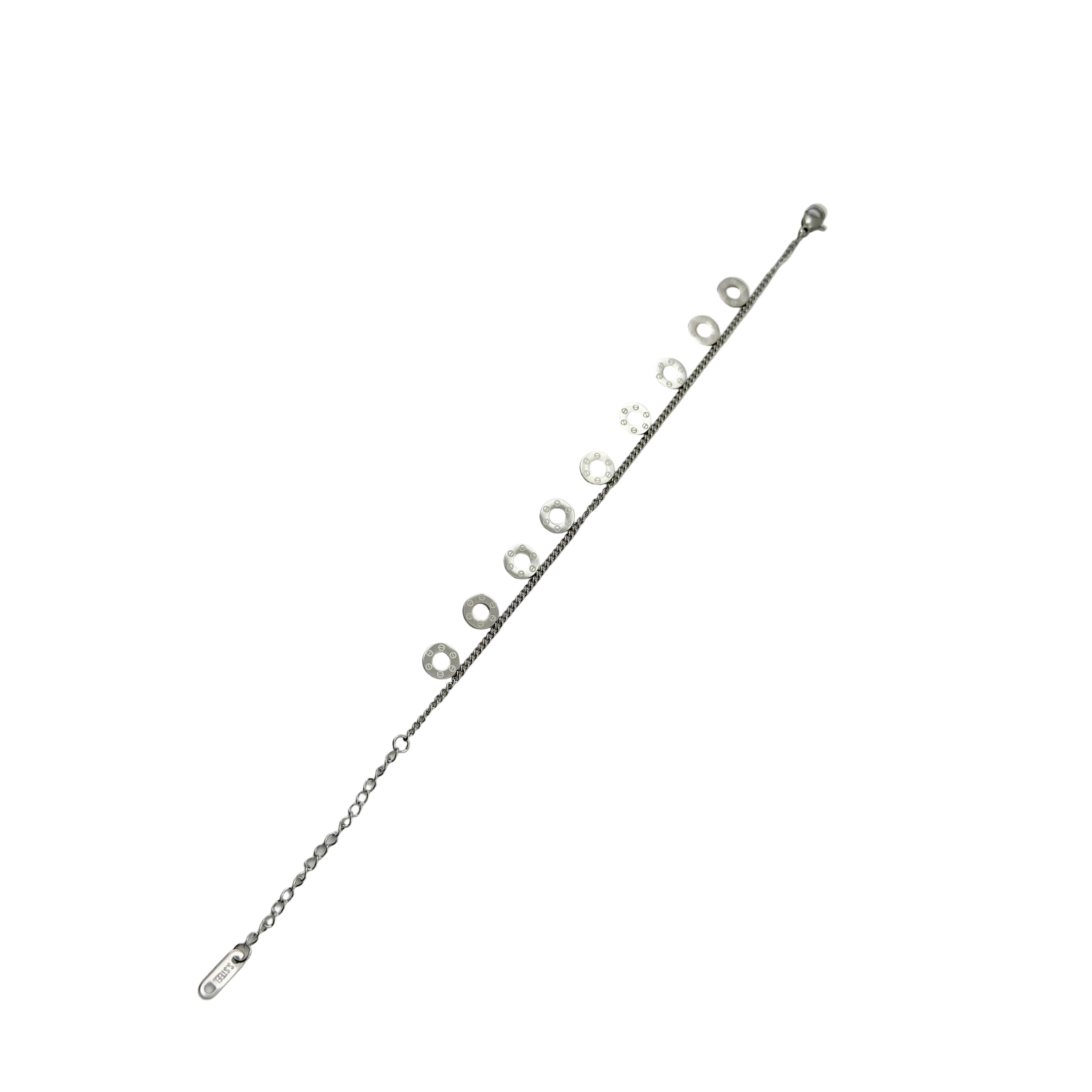 Minimal Circle Charm Silver Bracelet
