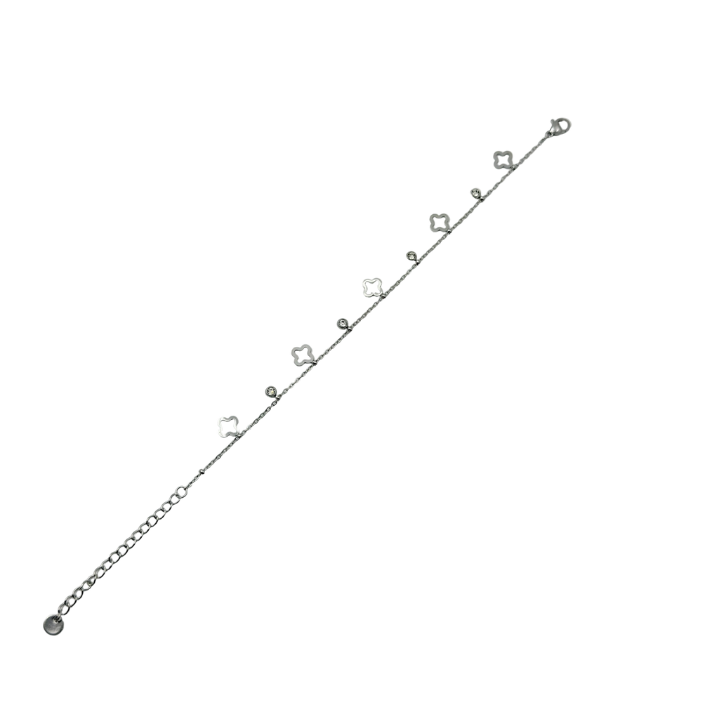 Floral Charm Silver Bracelet