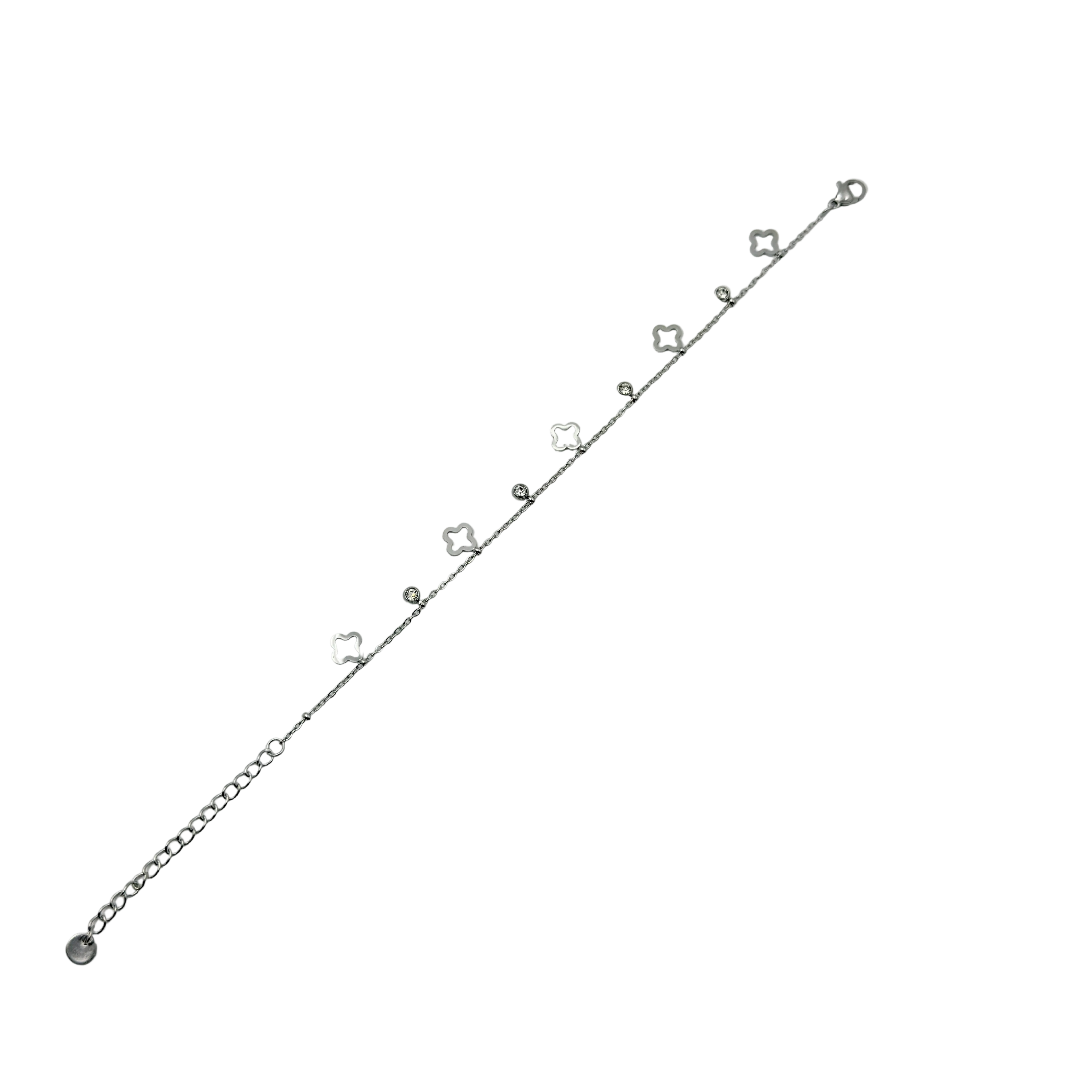 Floral Charm Silver Bracelet