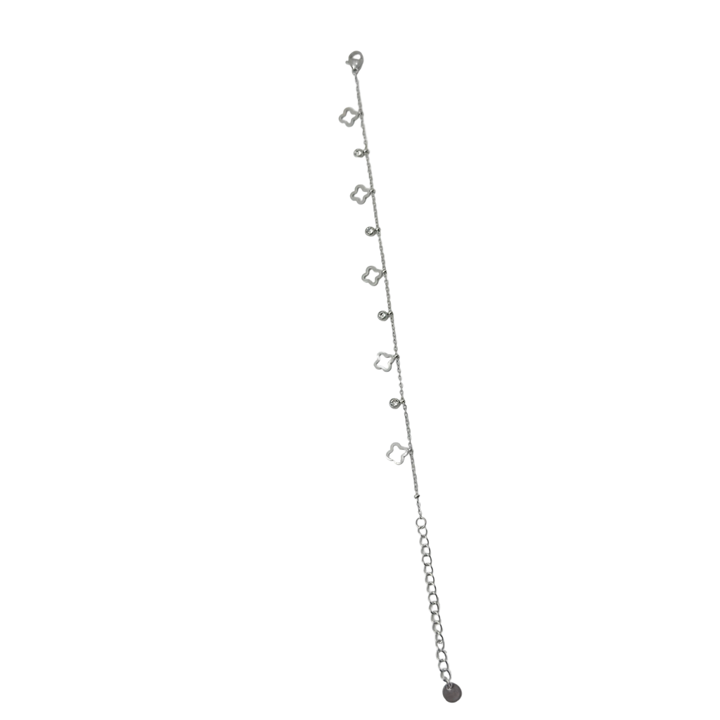 Floral Charm Silver Bracelet