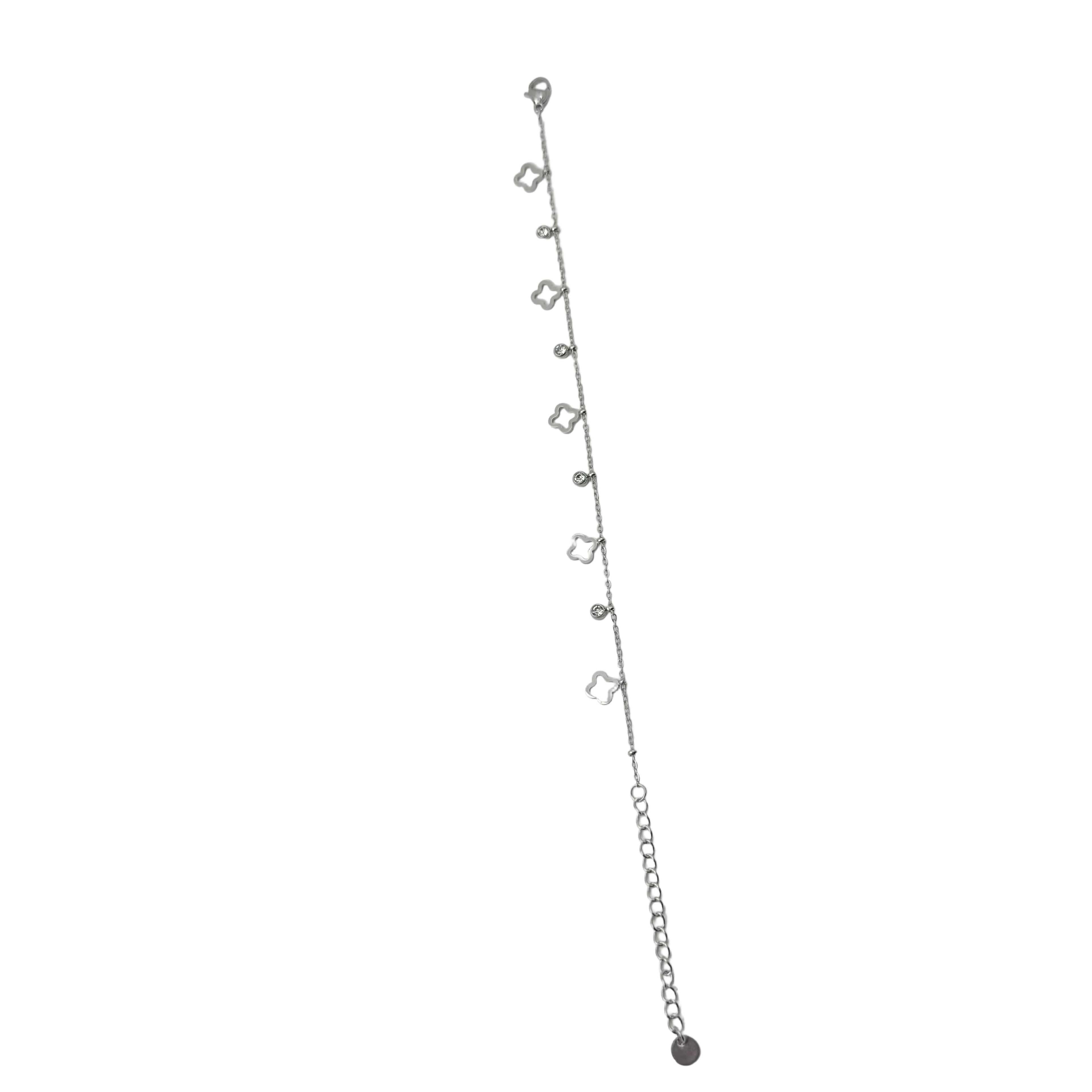 Floral Charm Silver Bracelet