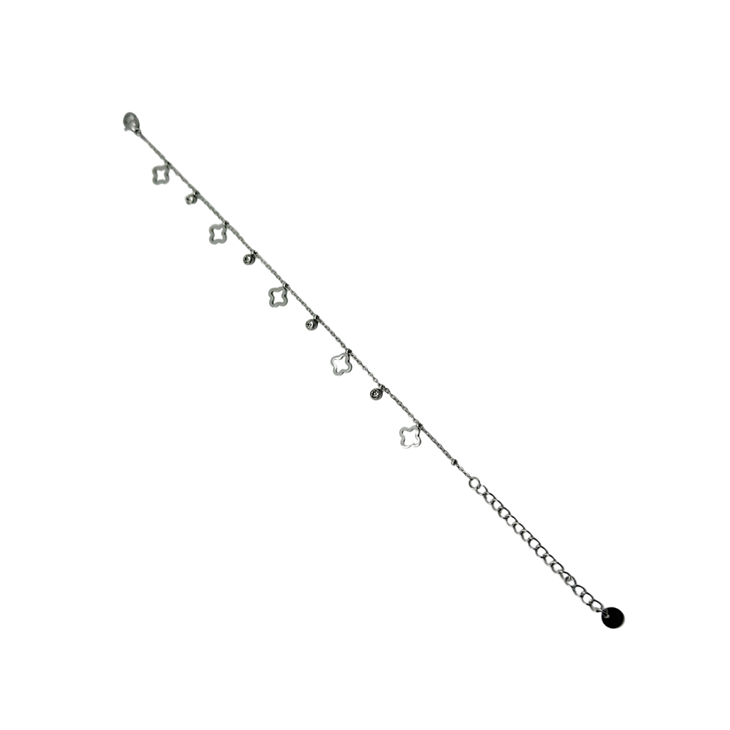 Floral Charm Silver Bracelet