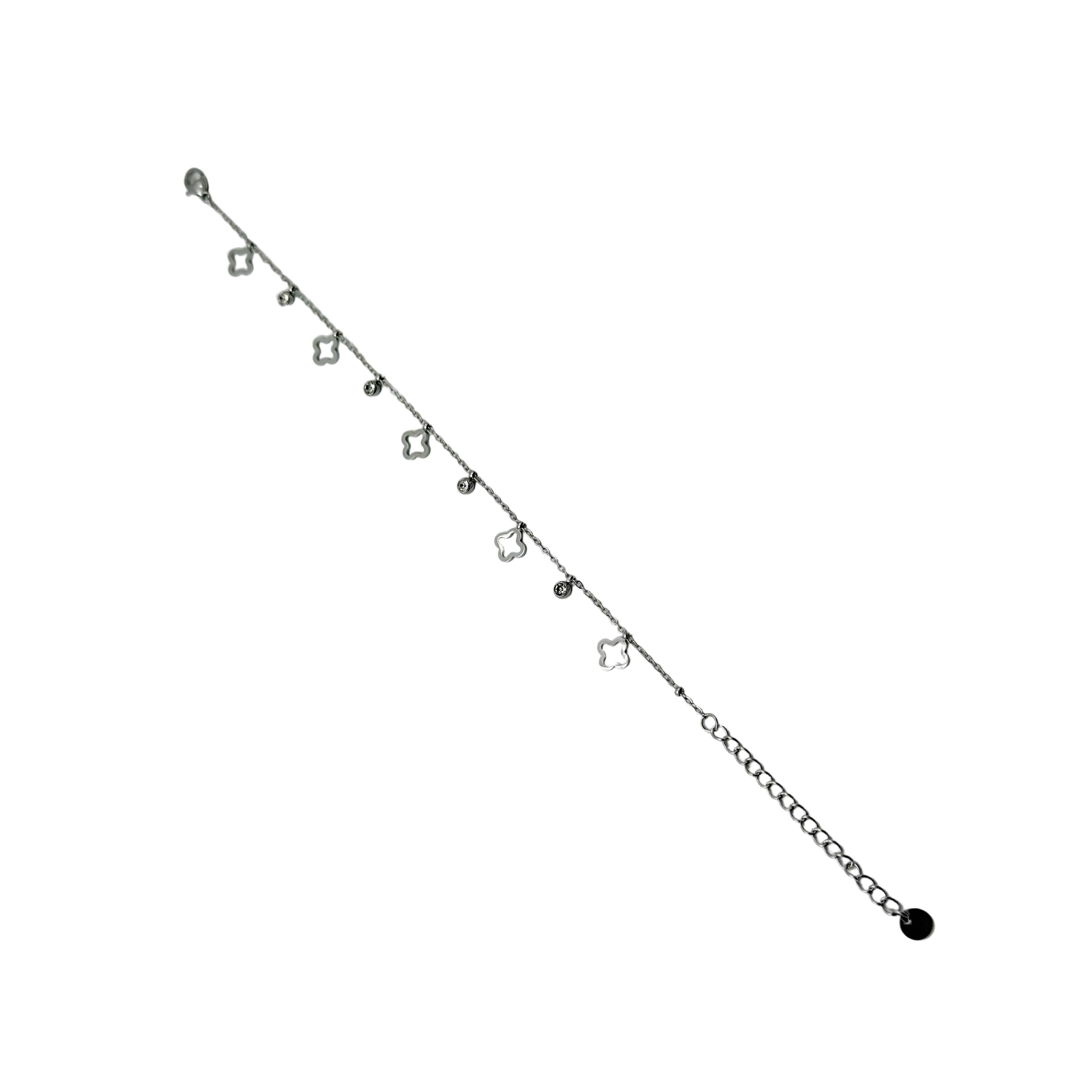 Floral Charm Silver Bracelet