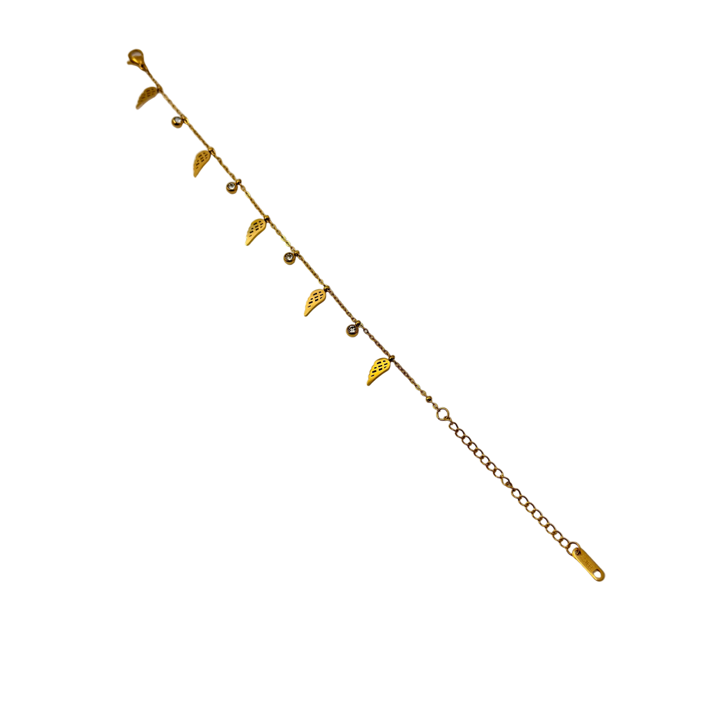 Golden Angel Wing Charm Bracelet