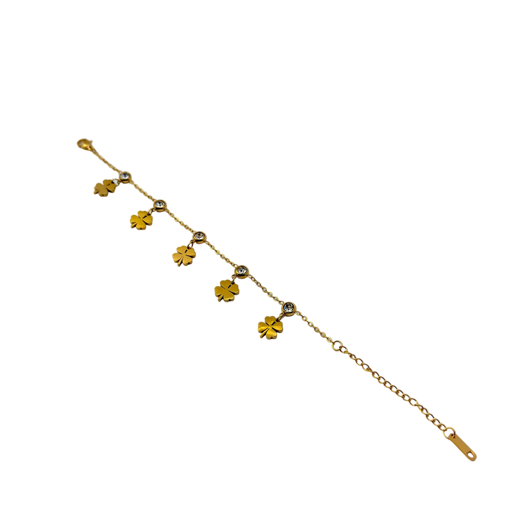 Golden Clover Charm Bracelet