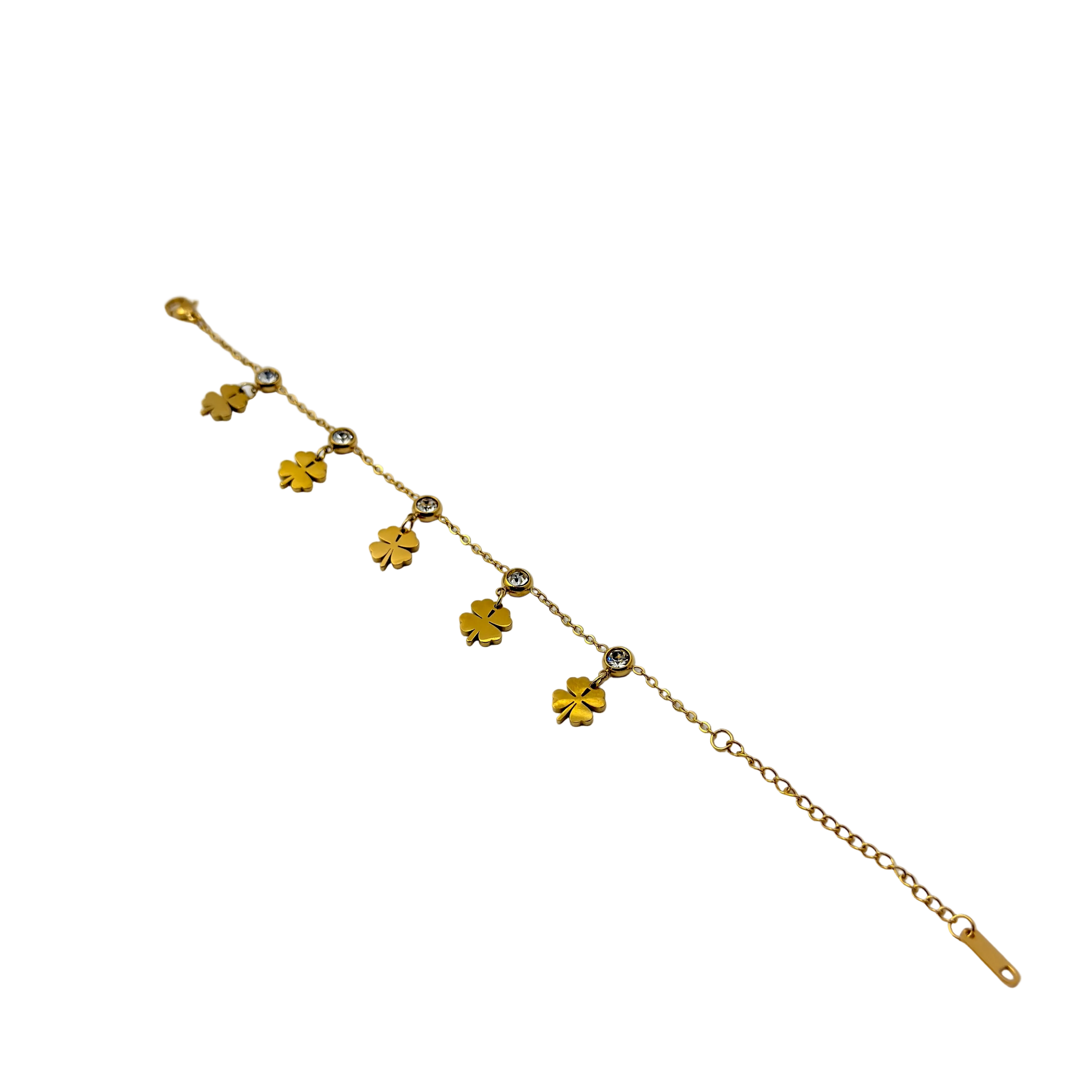 Golden Clover Charm Bracelet