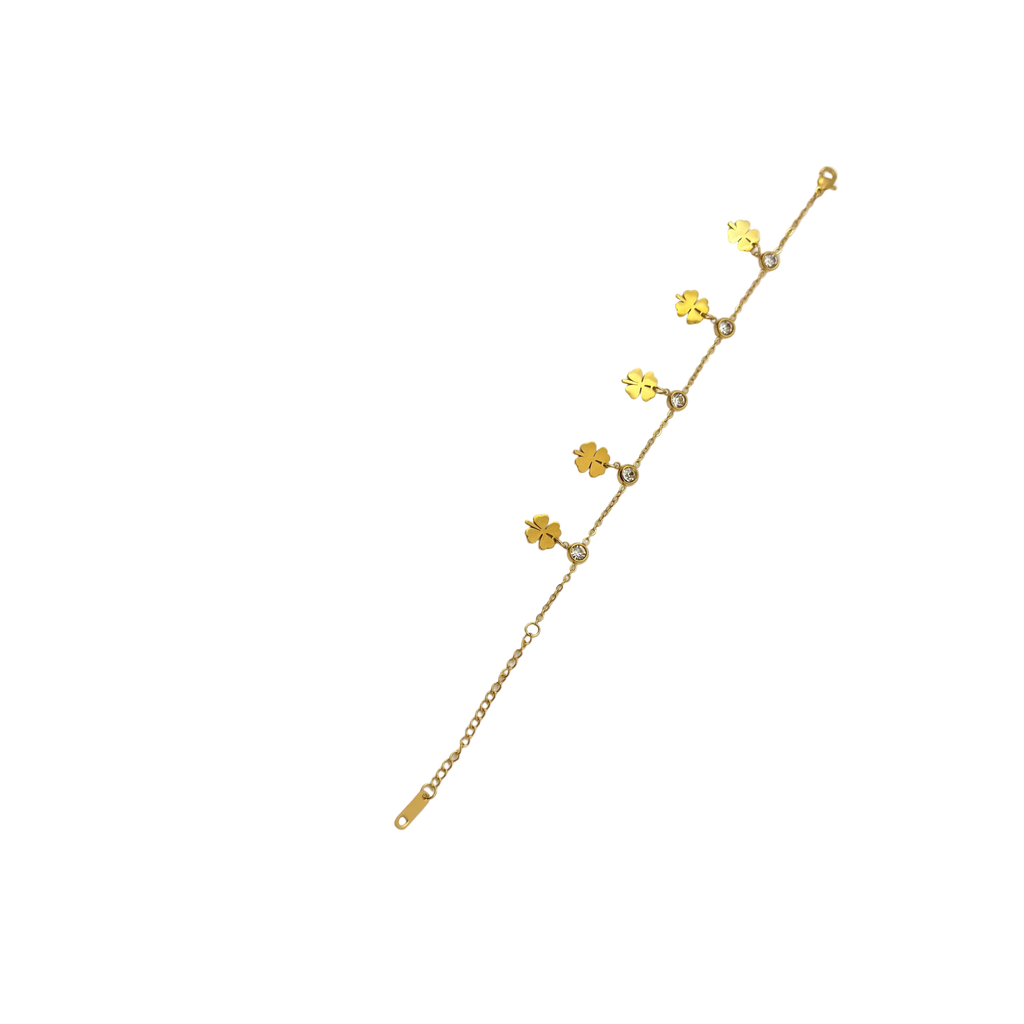 Golden Clover Charm Bracelet