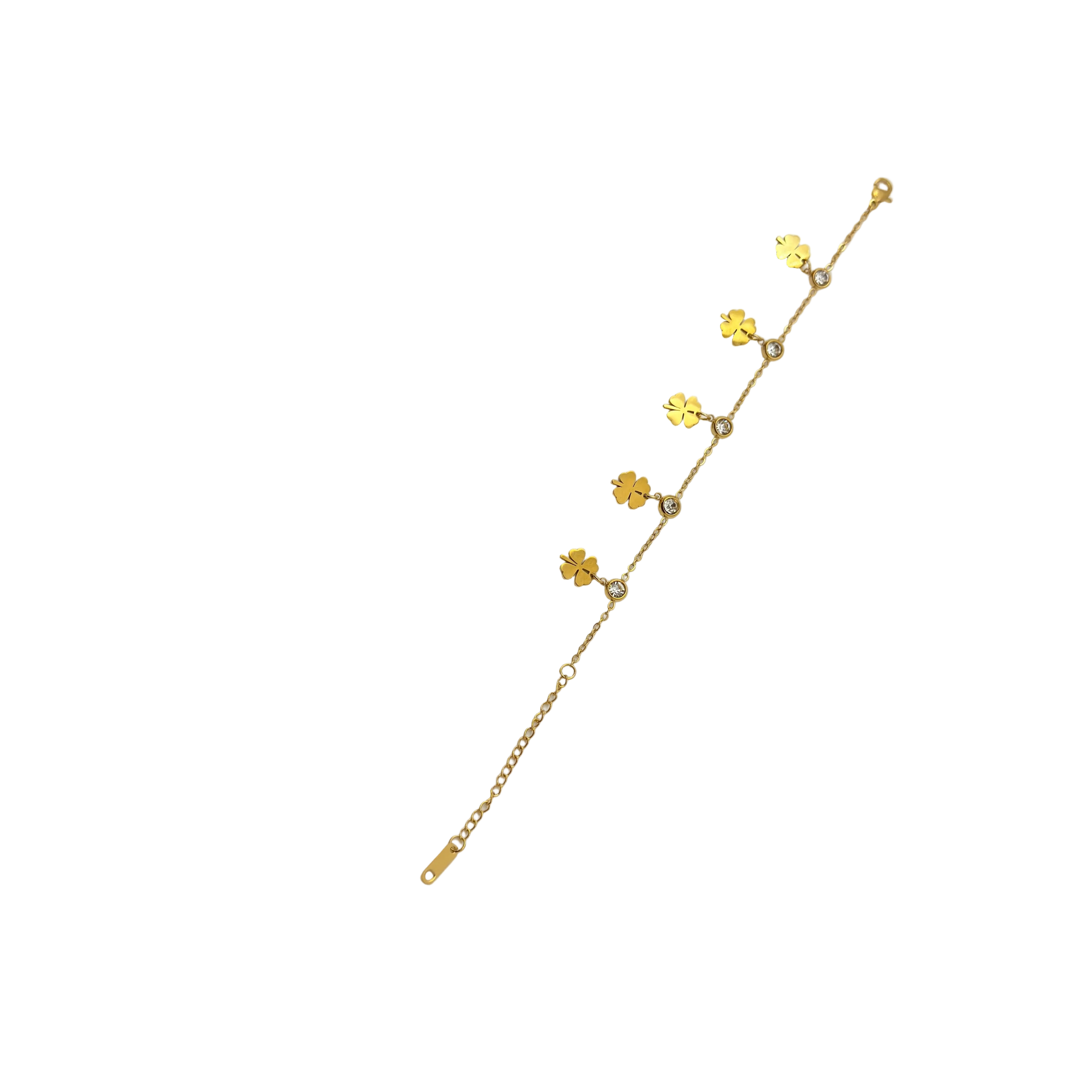 Golden Clover Charm Bracelet
