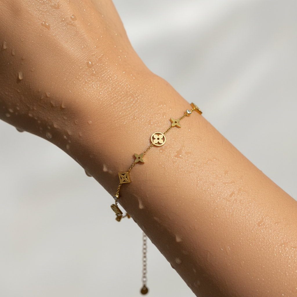 Geometric Charm Gold Bracelet
