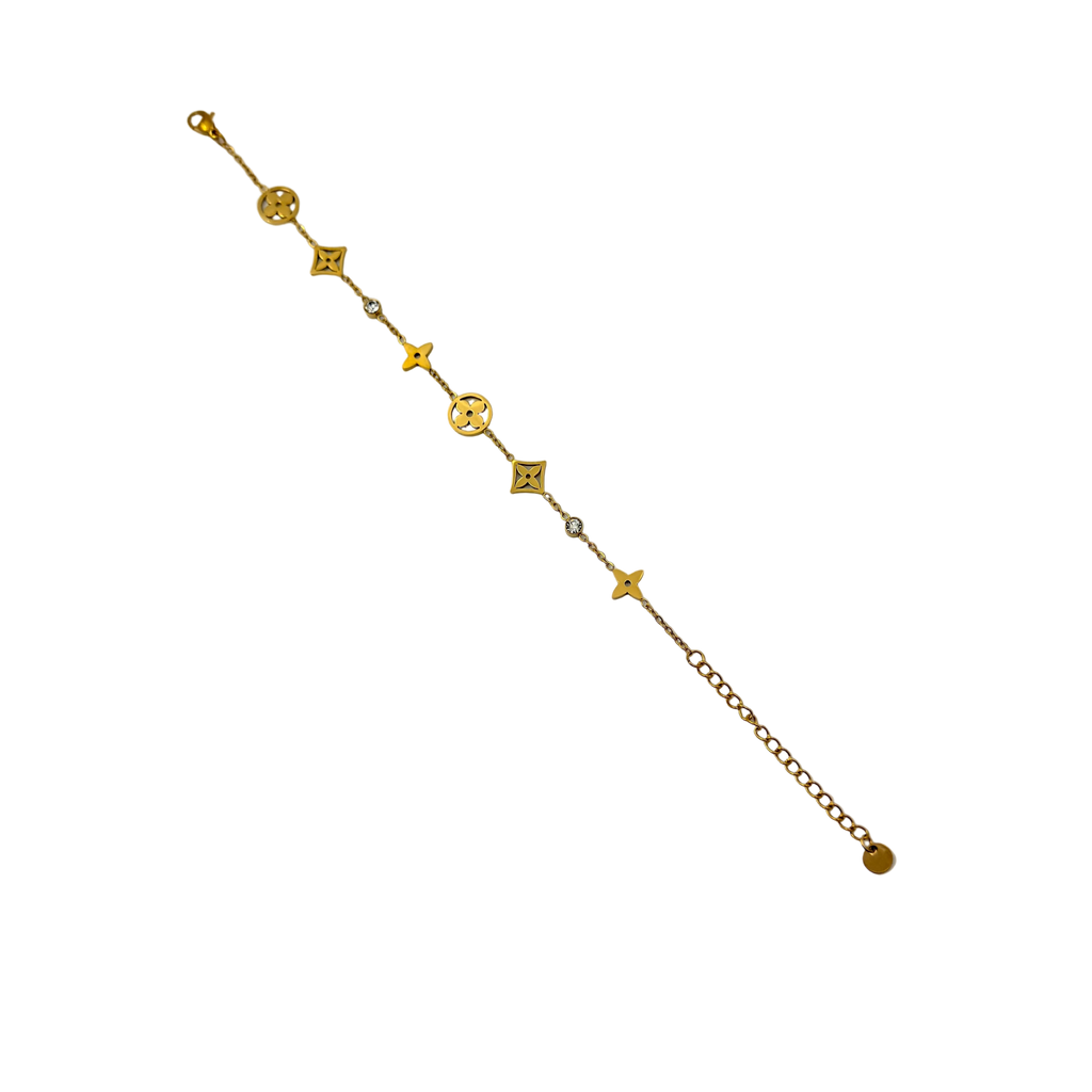 Geometric Charm Gold Bracelet