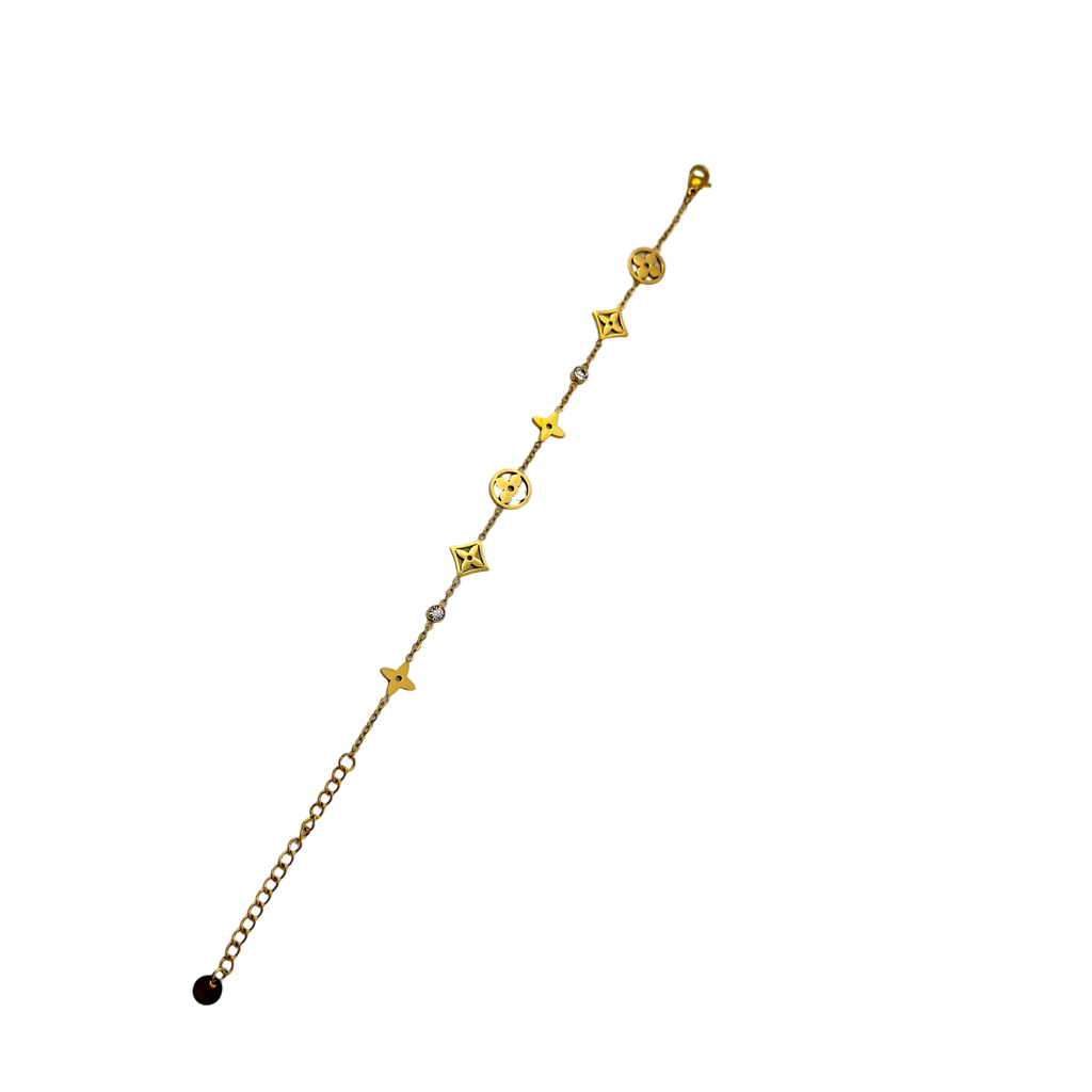 Geometric Charm Gold Bracelet