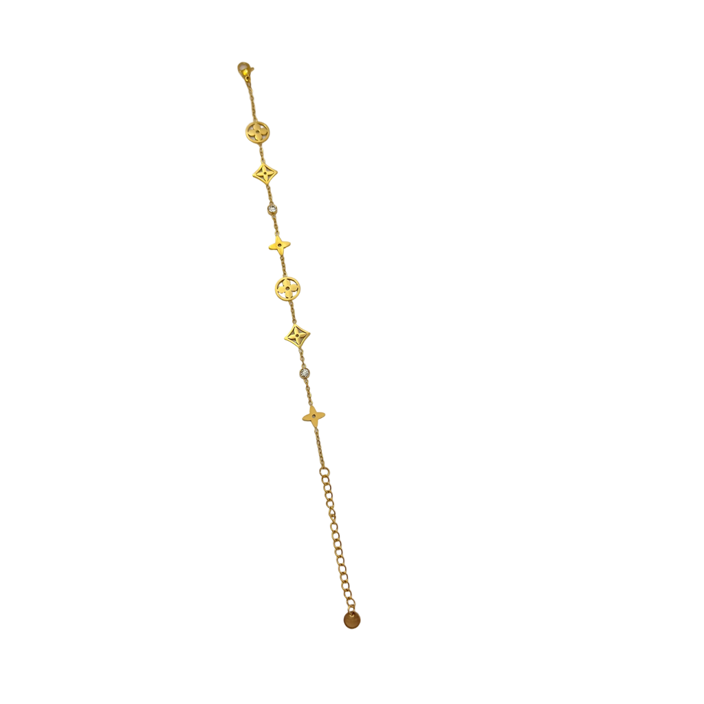 Geometric Charm Gold Bracelet
