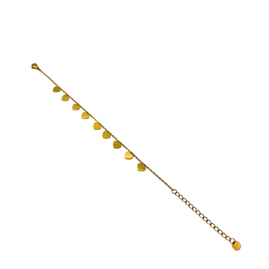 Golden Heart Charm Bracelet