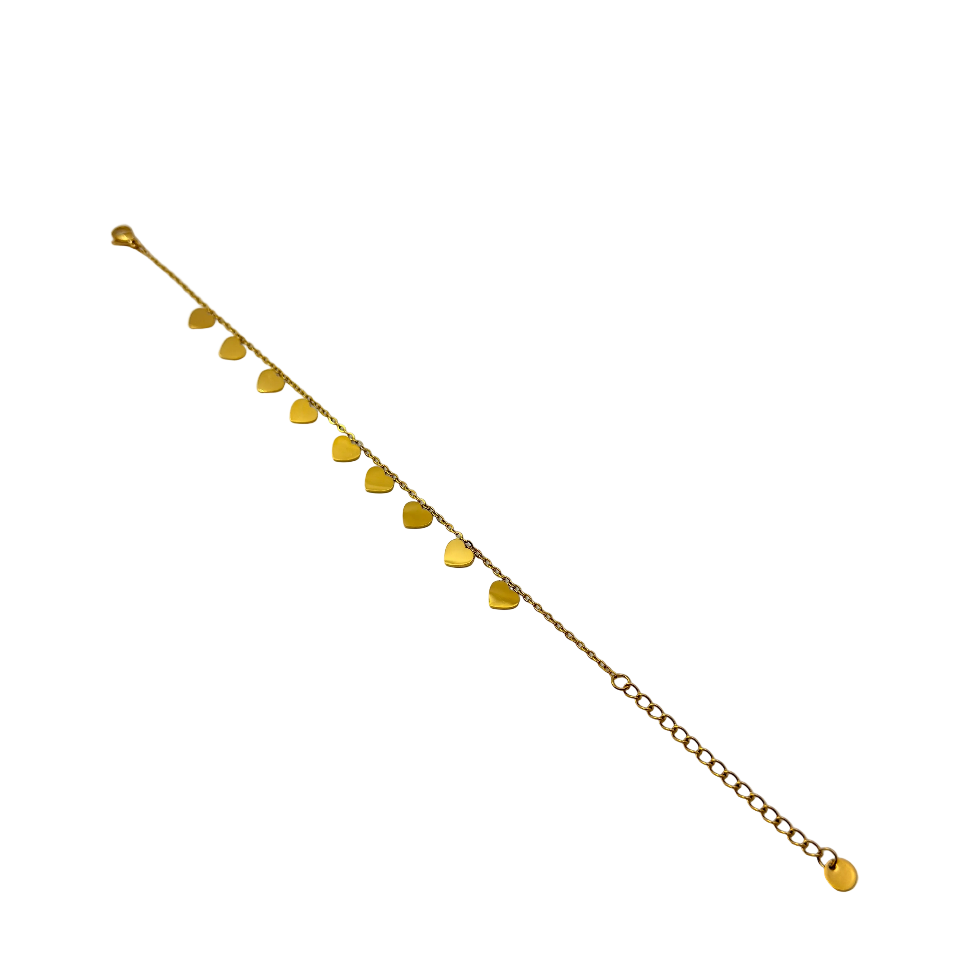 Golden Heart Charm Bracelet