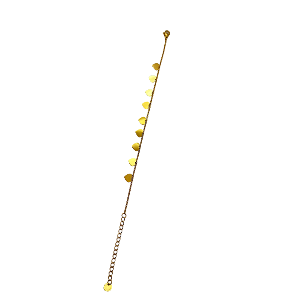 Golden Heart Charm Bracelet