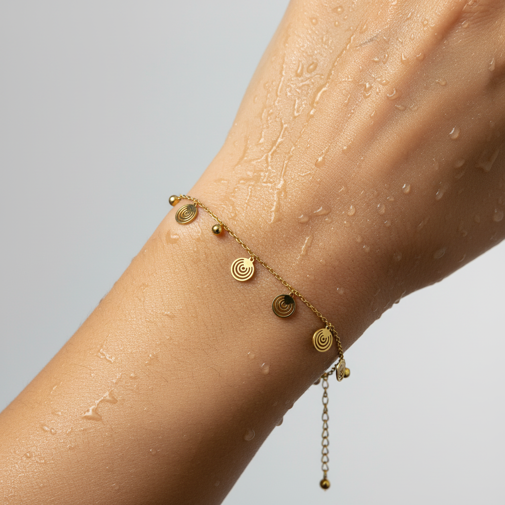 Golden Spiral Charm Bracelet