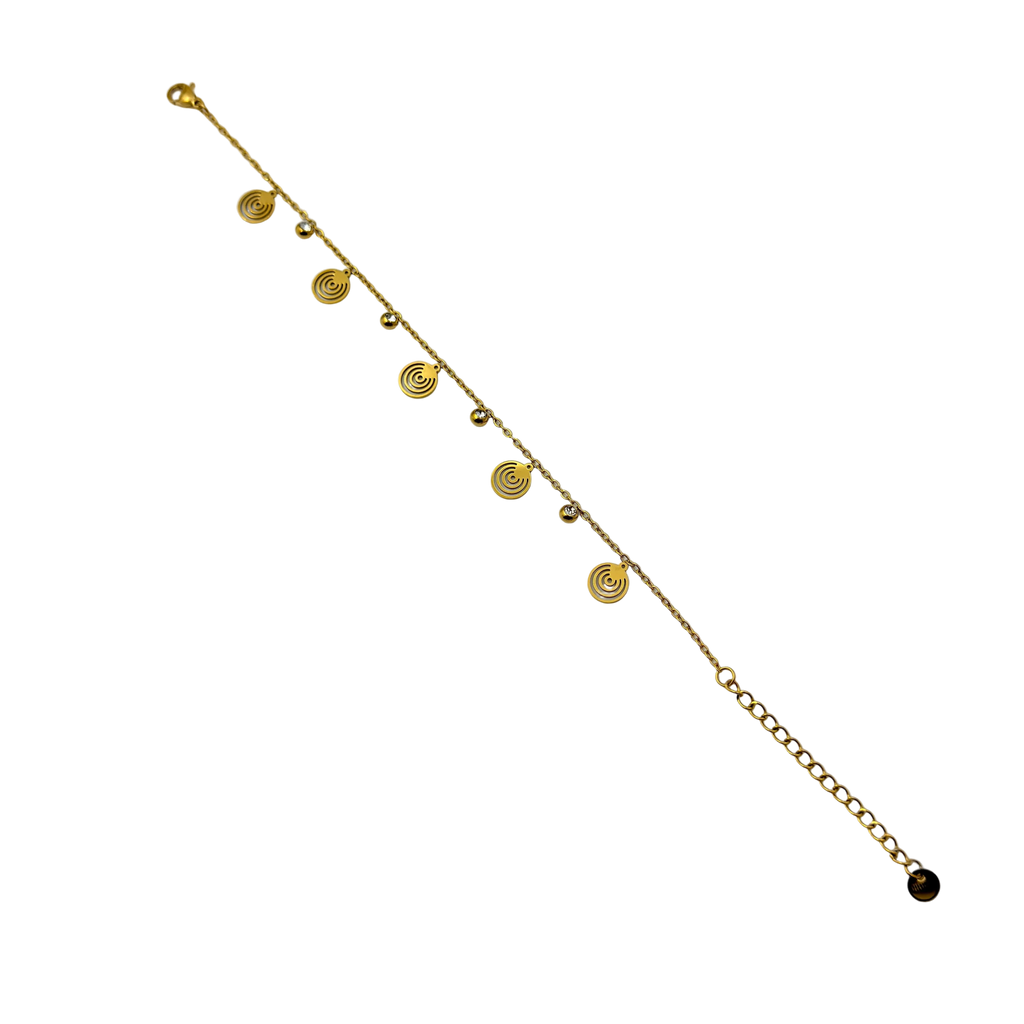 Golden Spiral Charm Bracelet