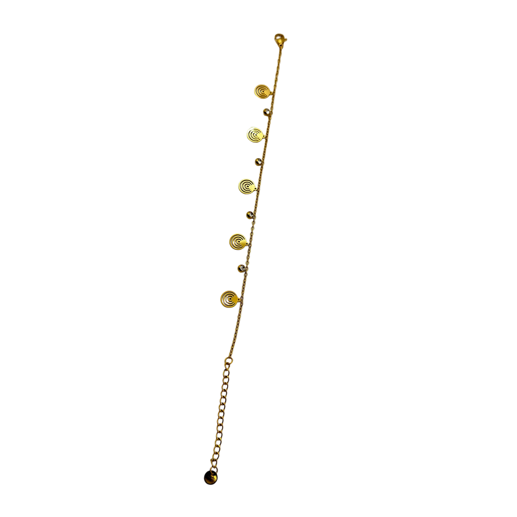 Golden Spiral Charm Bracelet
