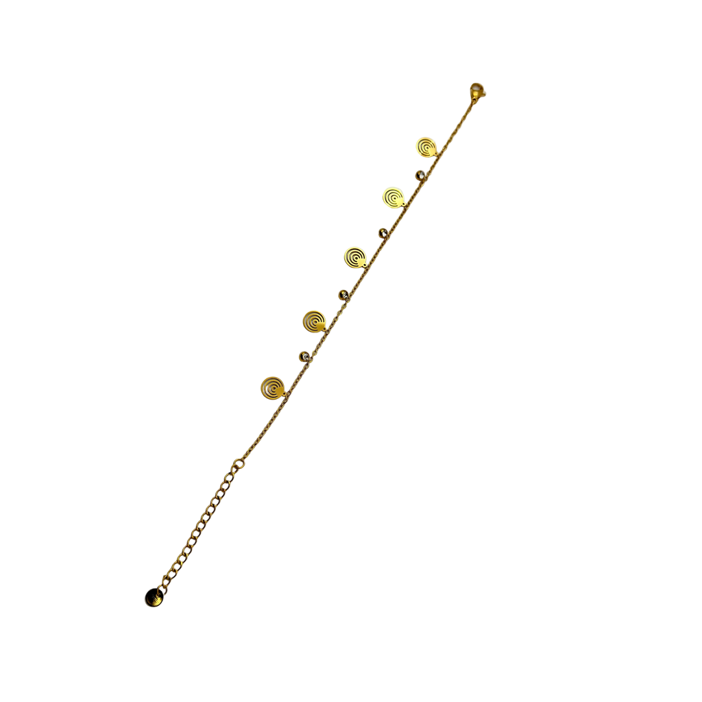 Golden Spiral Charm Bracelet