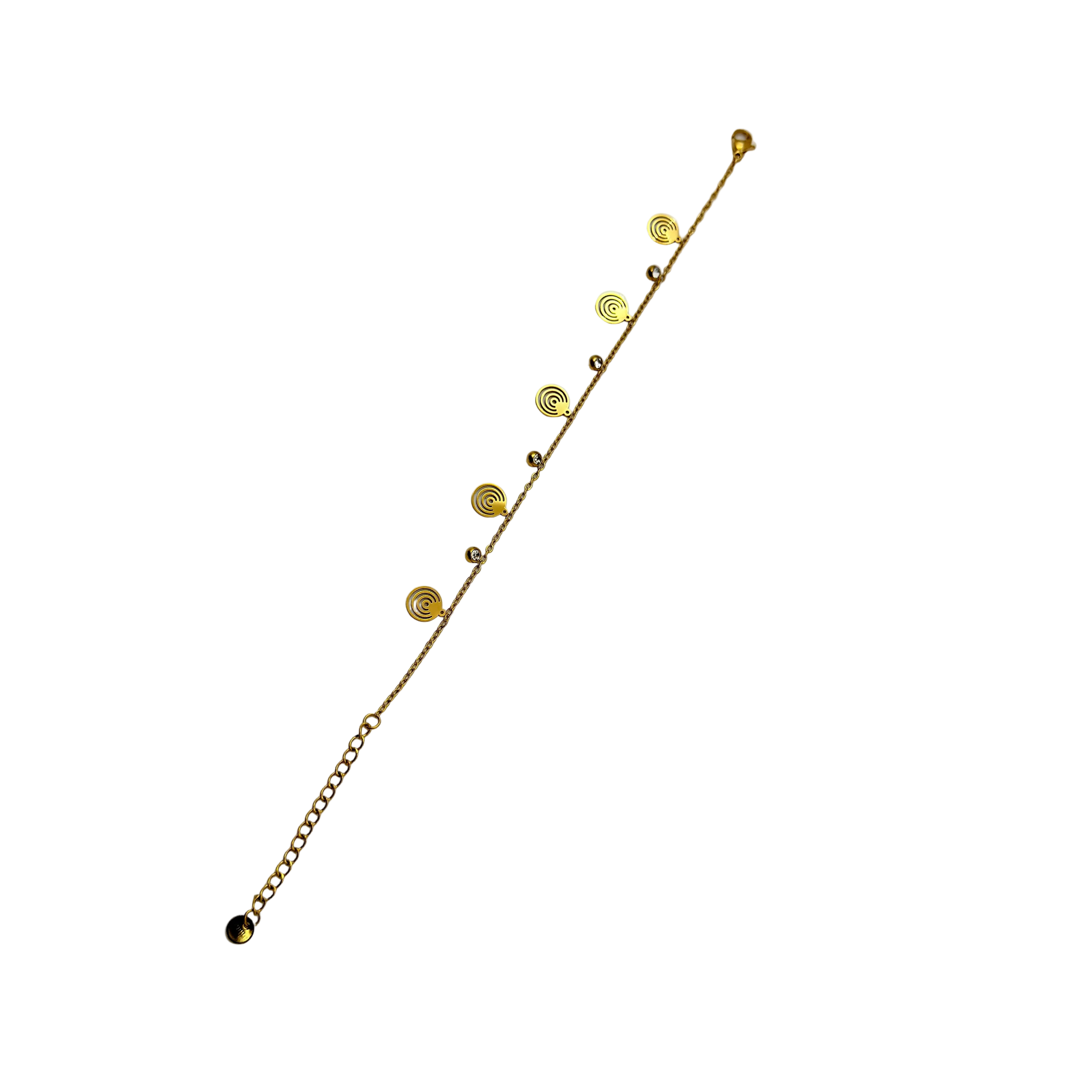 Golden Spiral Charm Bracelet