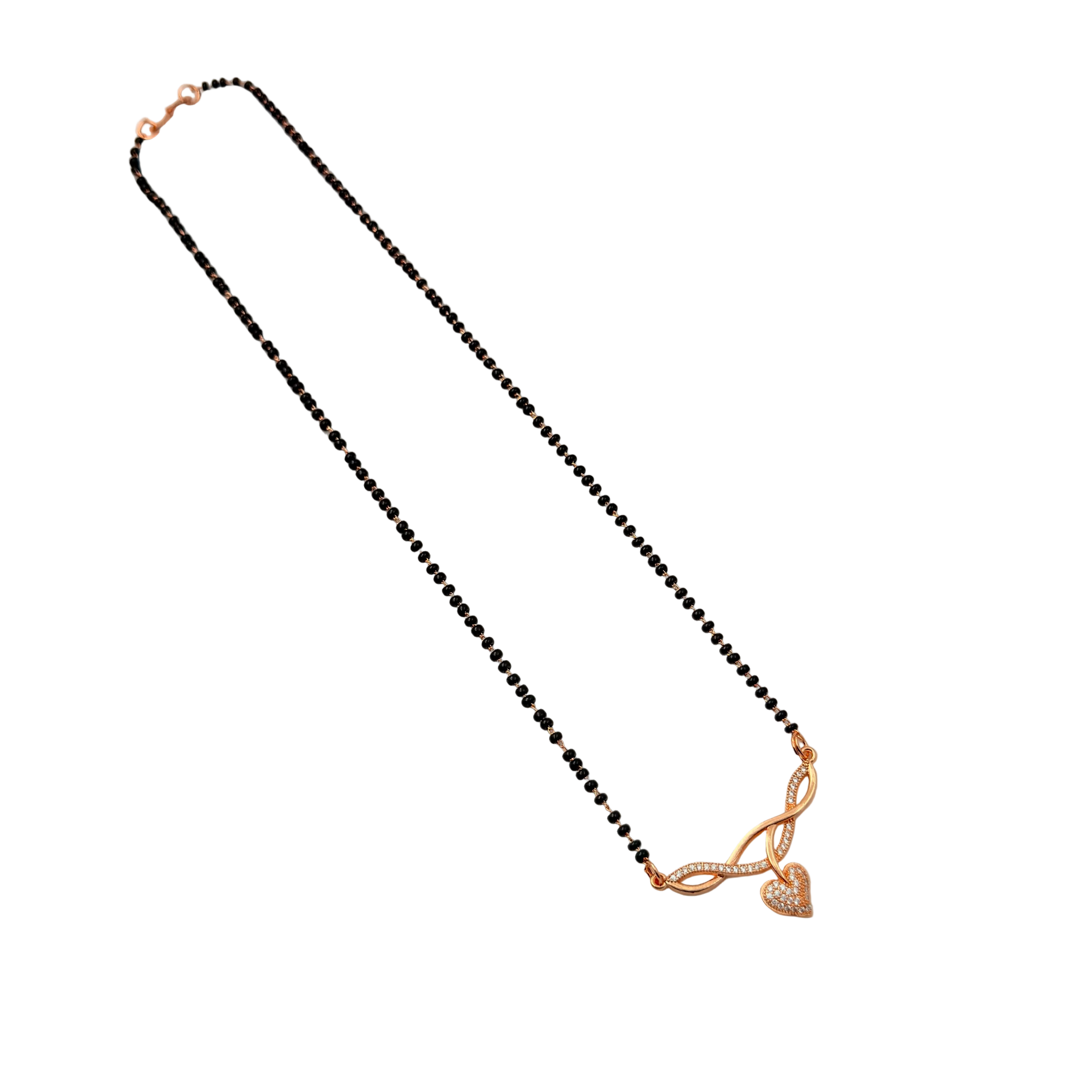 Rose Gold Heart Mangalsutra Necklace