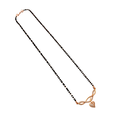 Rose Gold Heart Mangalsutra Necklace