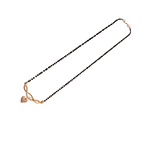 Rose gold-tone heart mangalsutra pendant with CZ stone infinity motif, close-up flat-lay on white background