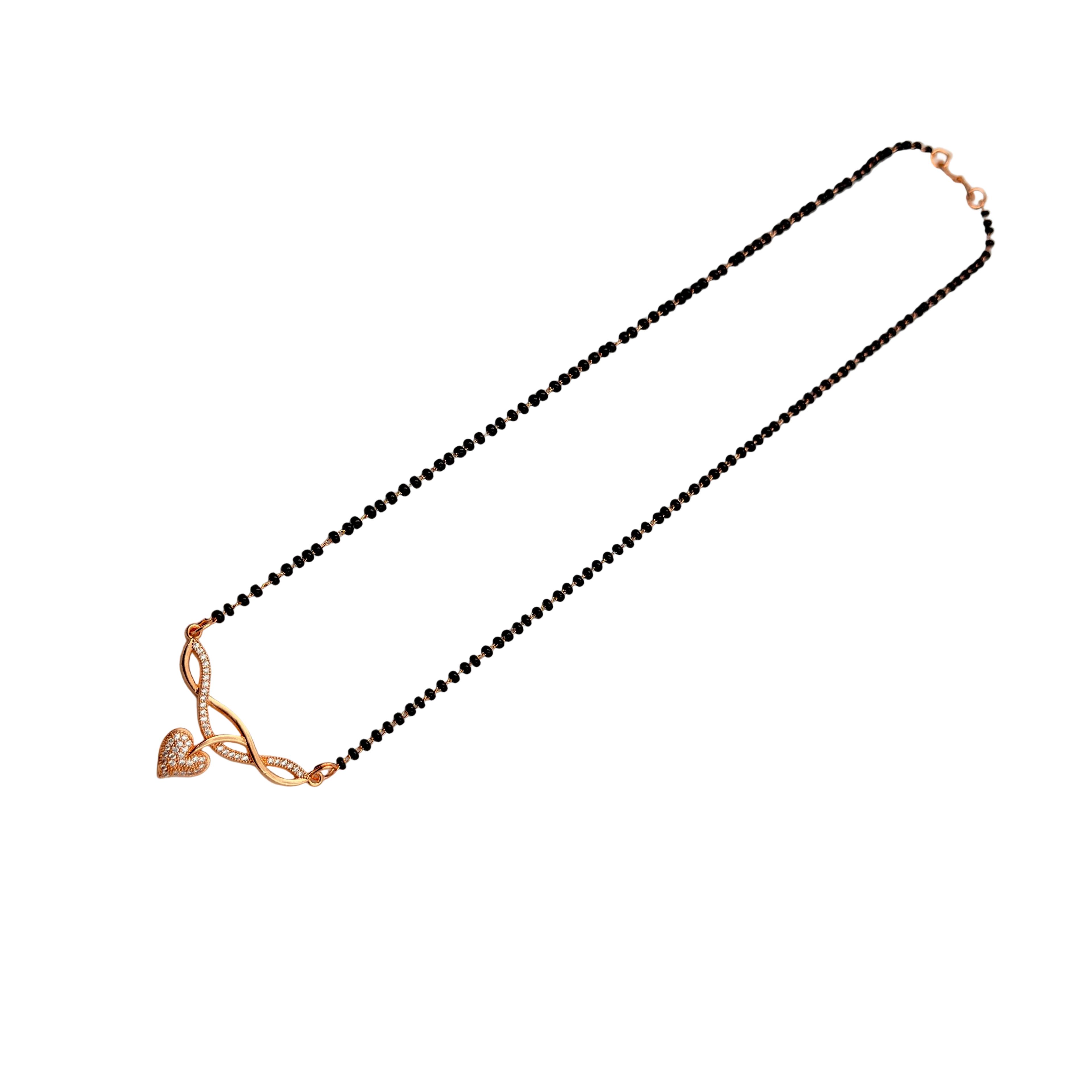 Rose Gold Heart Mangalsutra Necklace