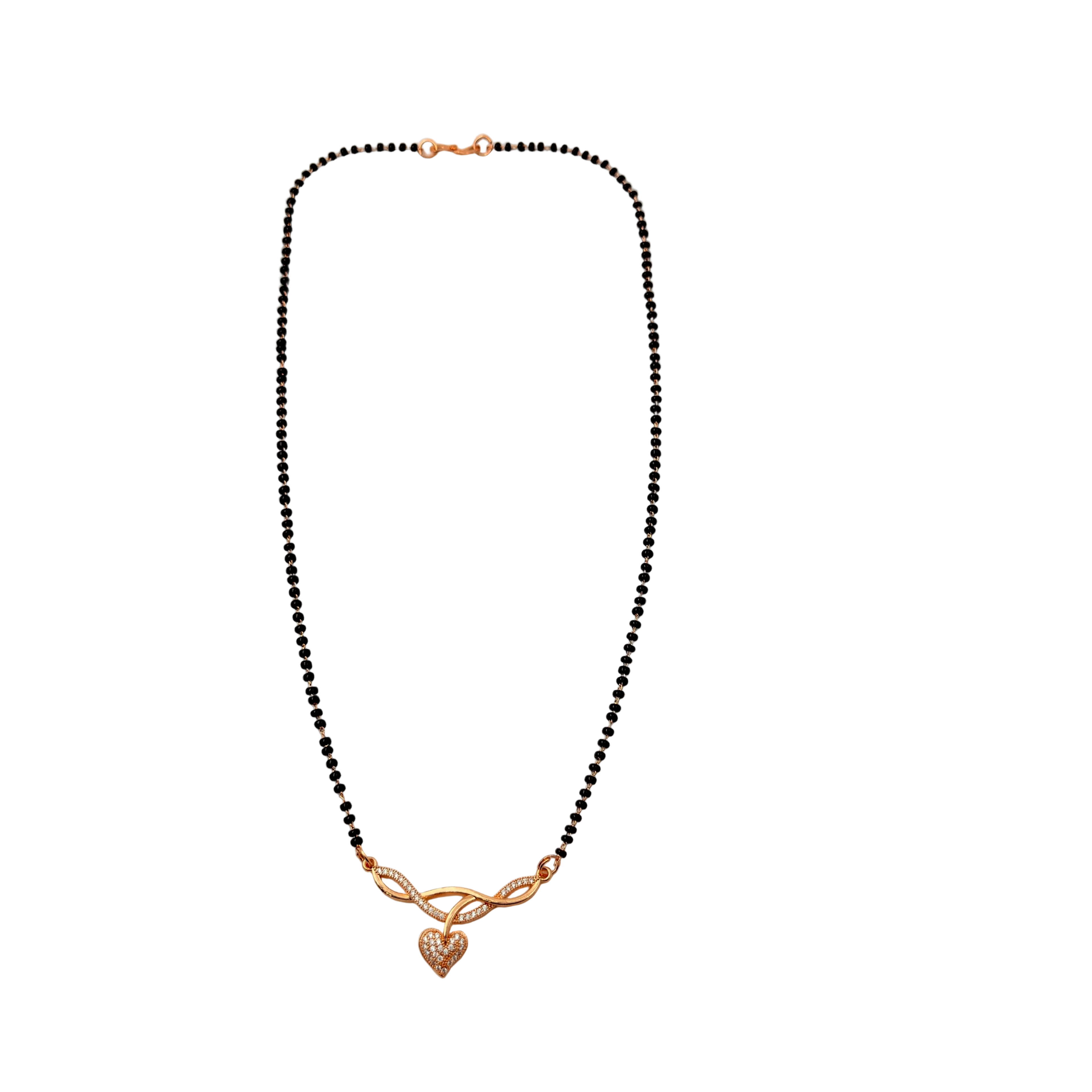 Rose Gold Heart Mangalsutra Necklace