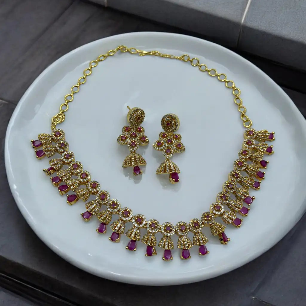 Regal Splendor Necklace and Jhumka Set