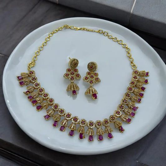 Regal Splendor Necklace and Jhumka Set