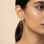 Golden Butterfly Chain Drop Earrings