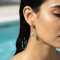 Gold Infinity Halo Drop Earrings