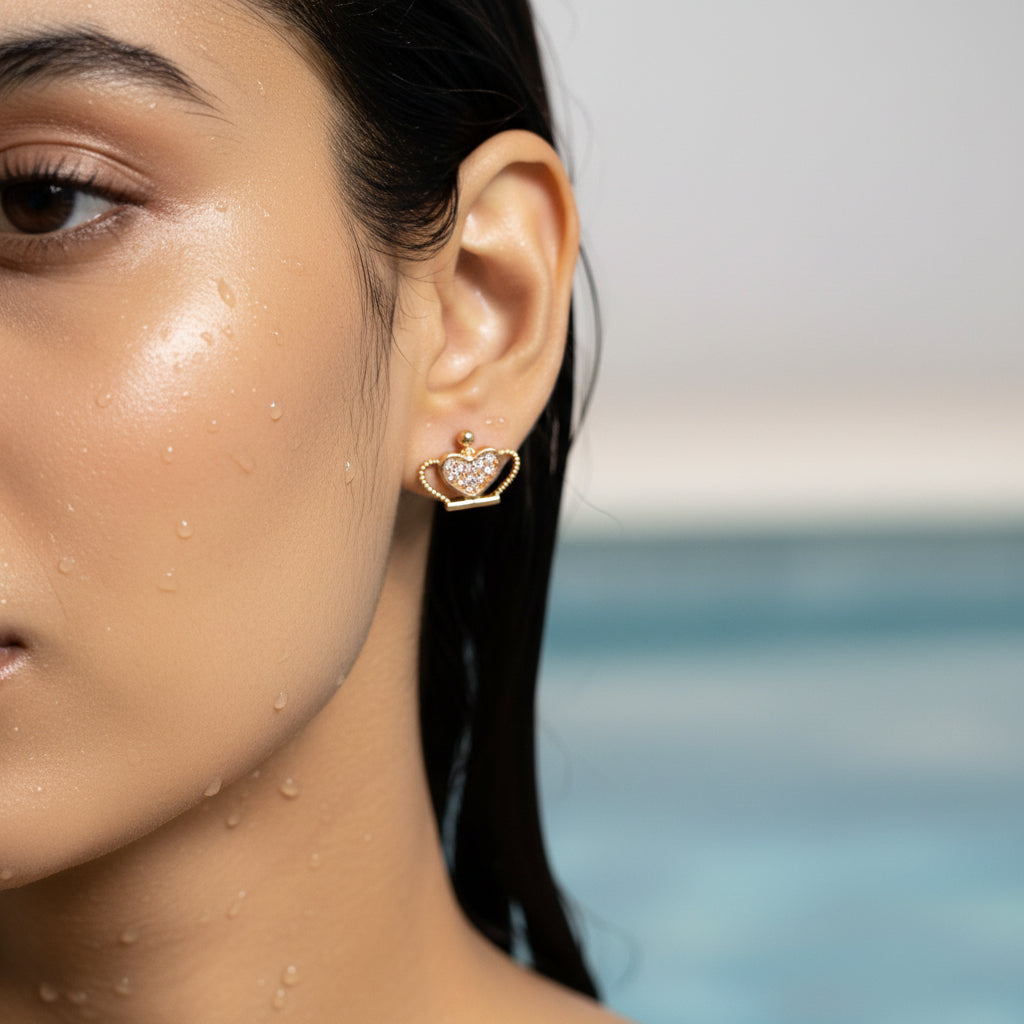 Heart-shaped earring