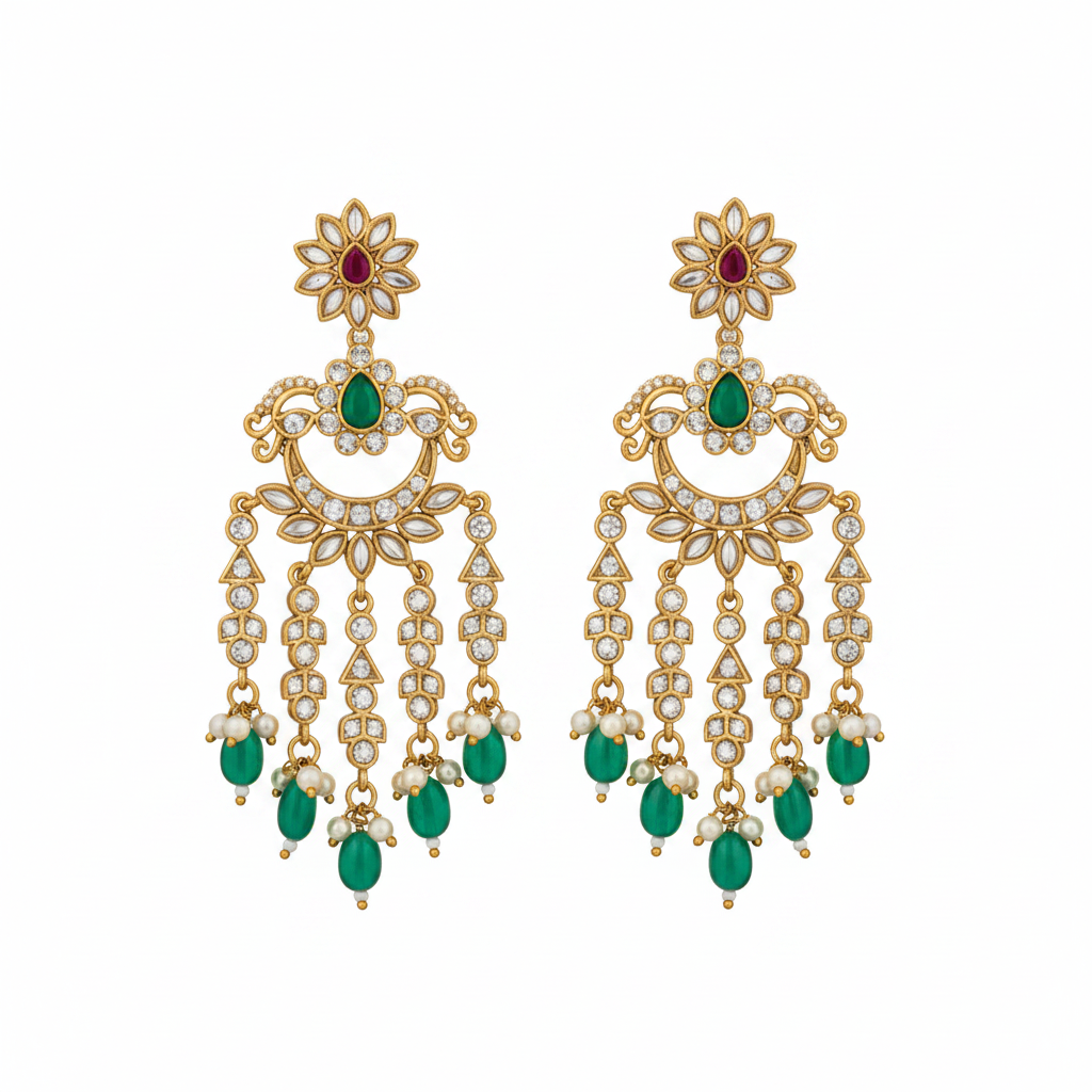 Meher Kundan Chandbali Earrings
