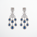 Midnight Sapphire Cascade Chandelier Earrings