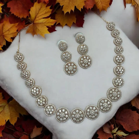Radiant Grace American Diamond (AD) Necklace and Earrings Set