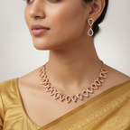 Infinity Teardrop American Diamond (AD) Necklace and Earrings Set