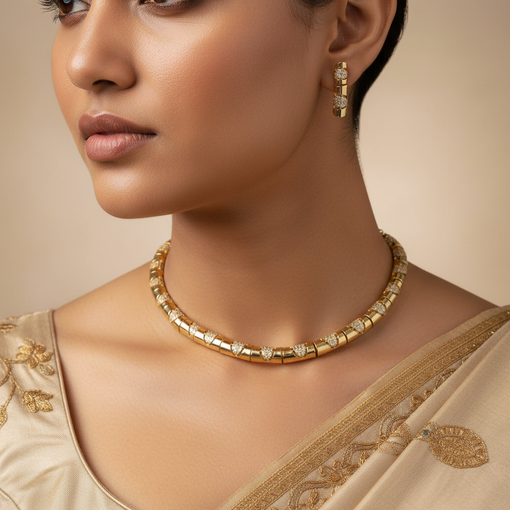 Luxe Band Necklace and Earring Set