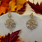 Golden Radiance Fan Earrings