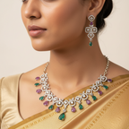 Regal Charm Necklace and Earrings Set