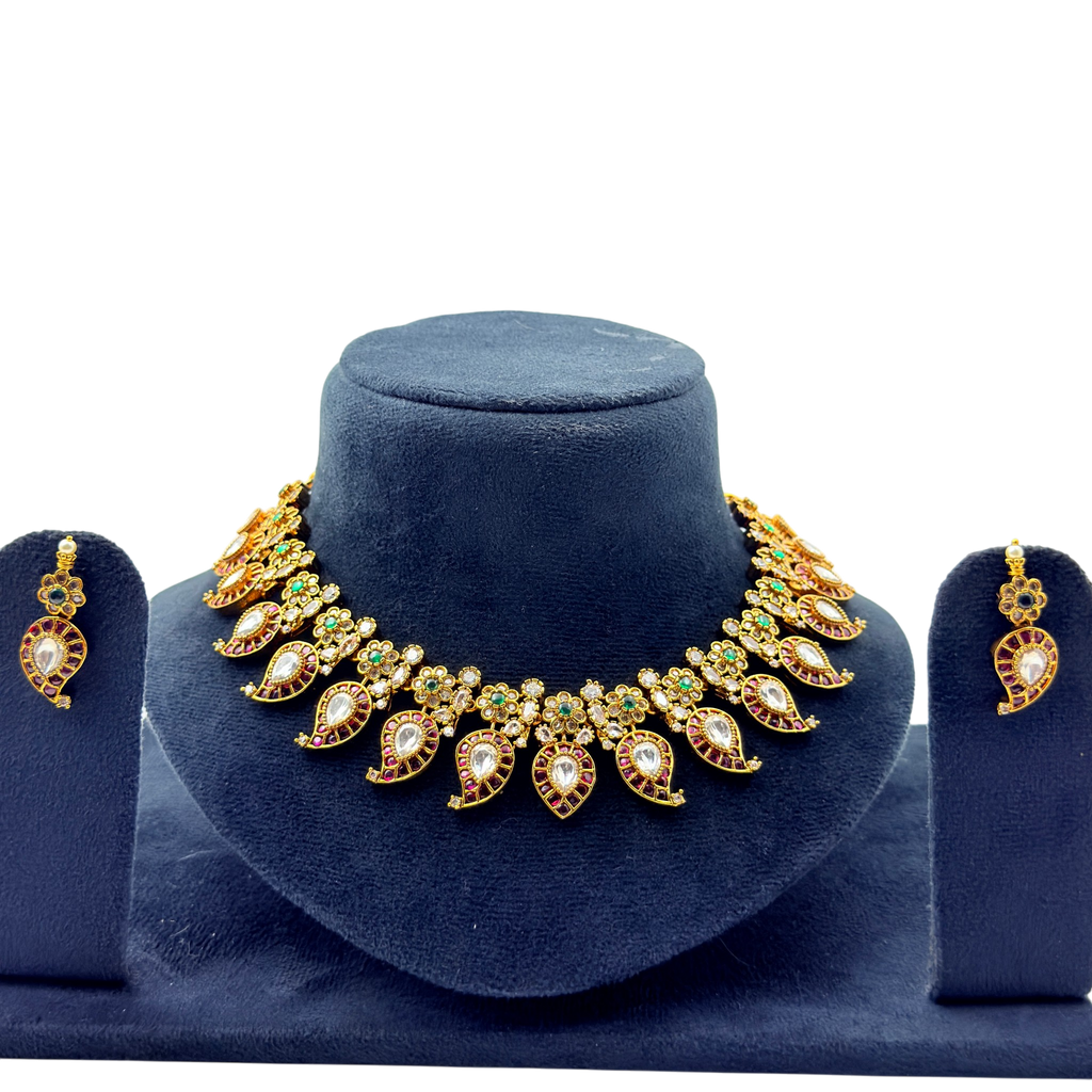 Paisley Kundan Statement Choker Set