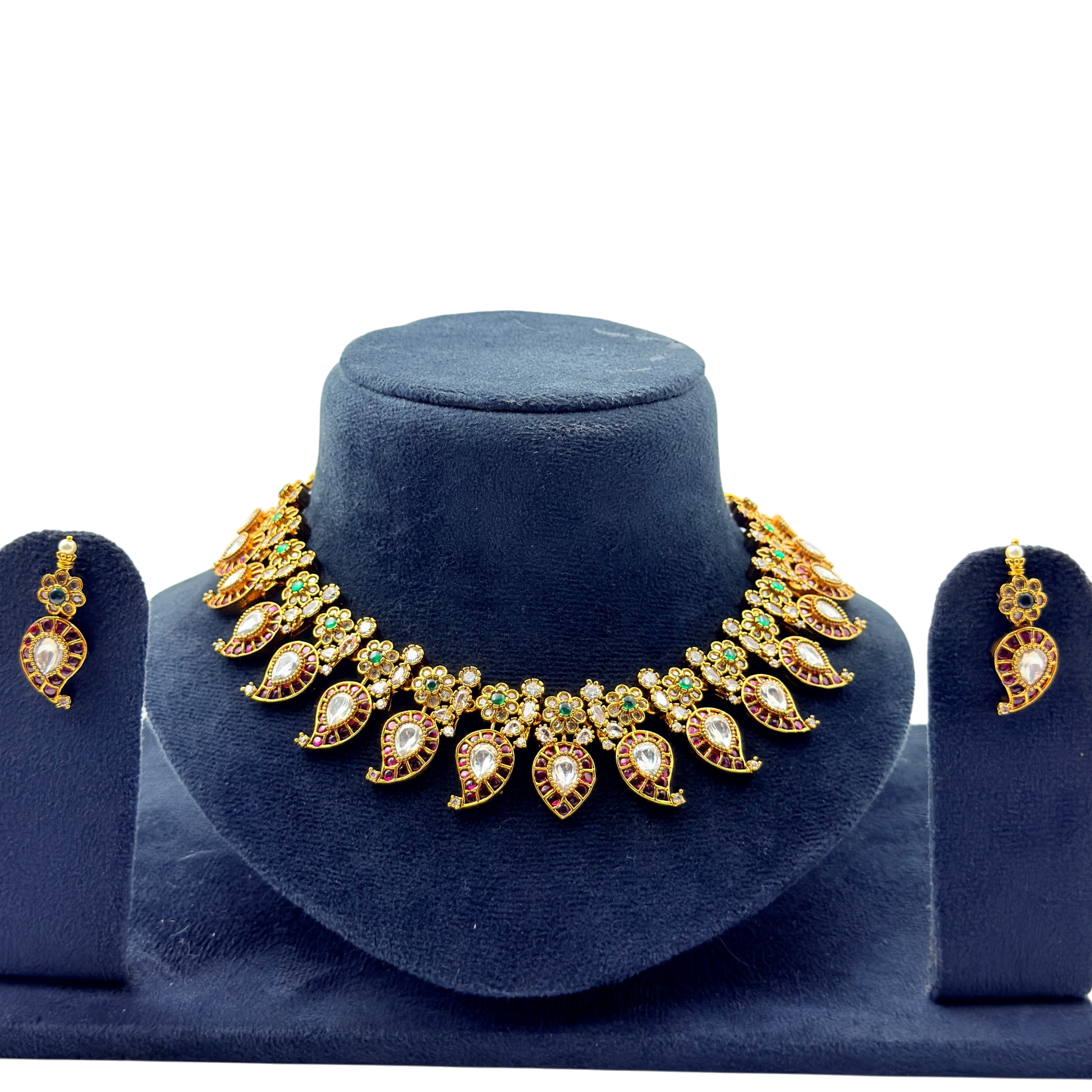 Paisley Kundan Statement Choker Set