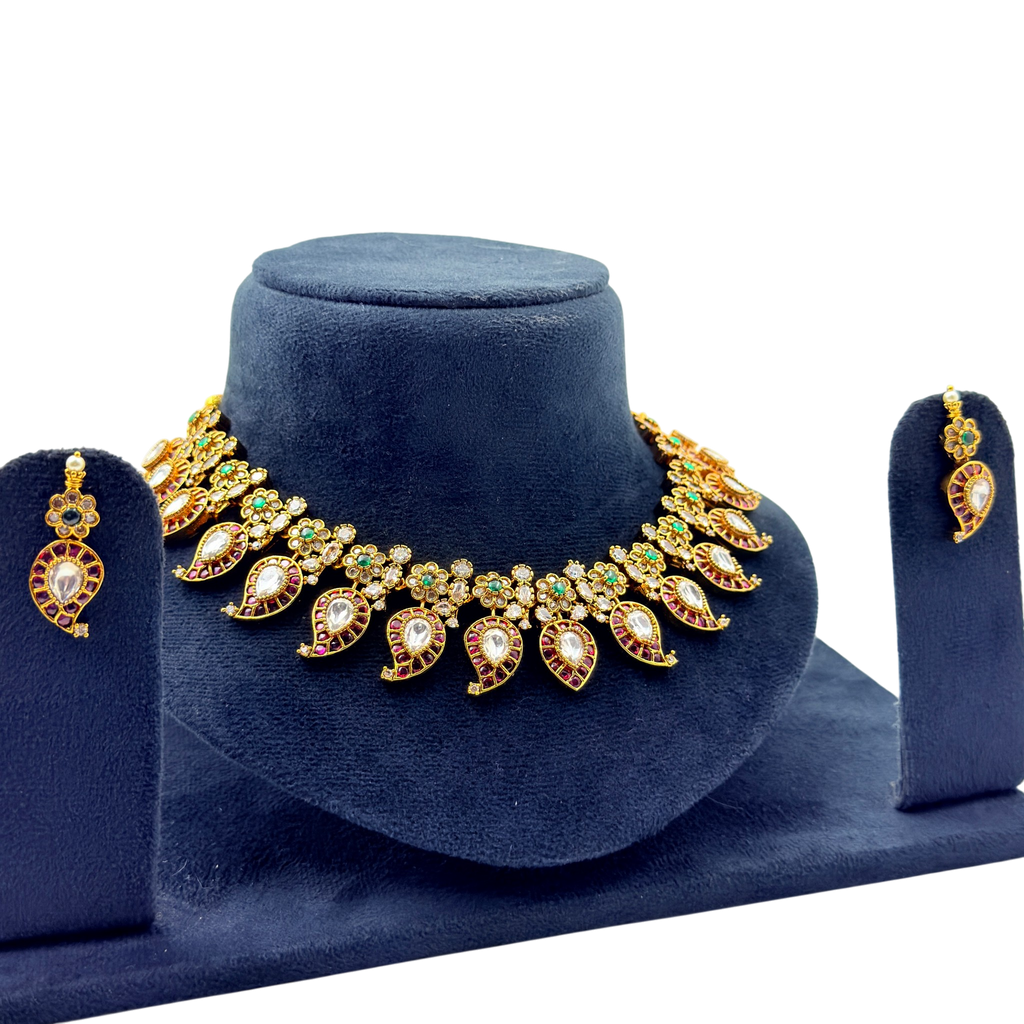 Paisley Kundan Statement Choker Set